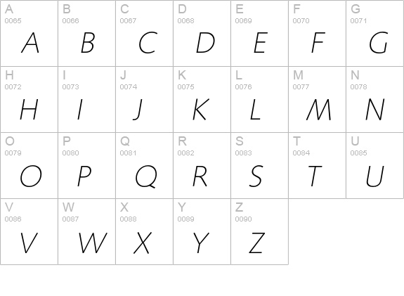 Saxony-XlightIta uppercase A-Z preview