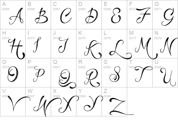 Say a Prayer uppercase A-Z preview