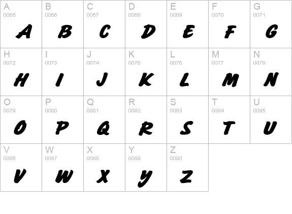 Sayer Script MN Black uppercase A-Z preview