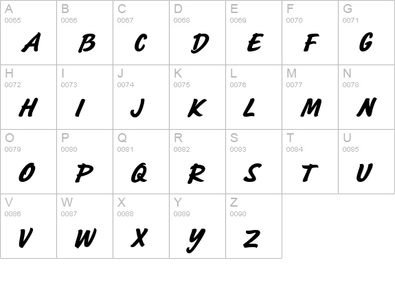 Sayer Script MN Bold uppercase A-Z preview