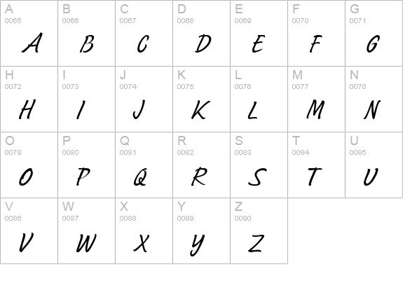 Sayer Script MN Light uppercase A-Z preview