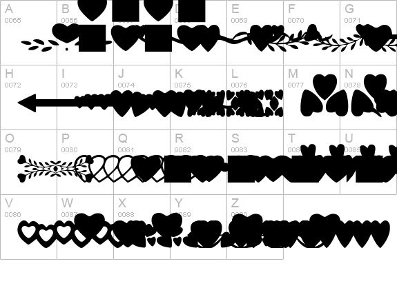 SC Hearts uppercase A-Z preview