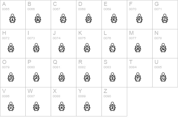 Scarab uppercase A-Z preview