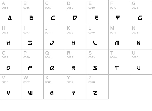 Scarab Script uppercase A-Z preview