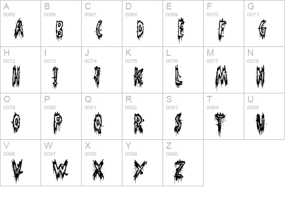 Scaredy Cat uppercase A-Z preview