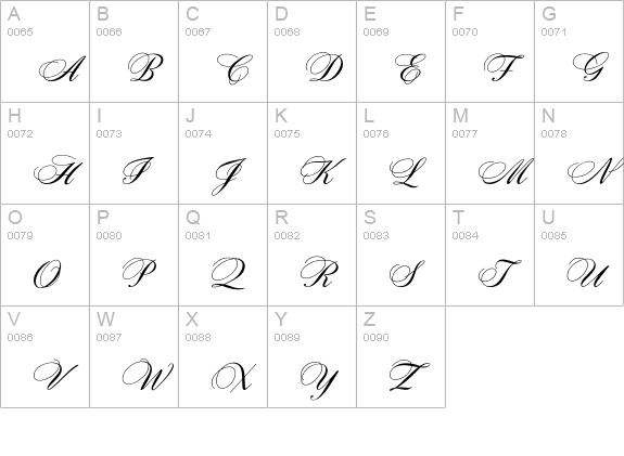 Scarlet uppercase A-Z preview