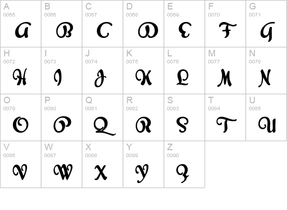 Scarlet Ribbons uppercase A-Z preview