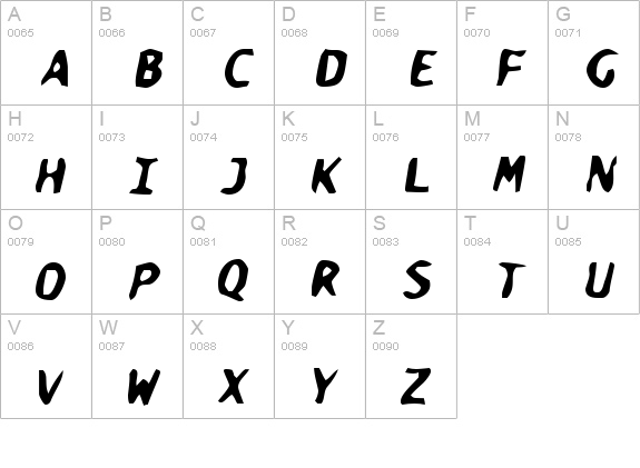 Scary Monsters uppercase A-Z preview