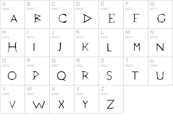 Scary Roots Font uppercase A-Z preview