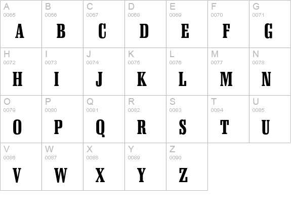Schadow-Antiqua Condensed Bold uppercase A-Z preview