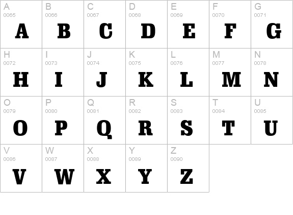 Schadow Black uppercase A-Z preview