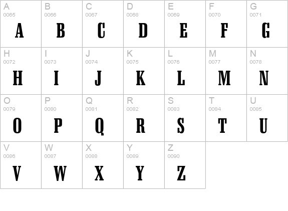 Schadow Black Condensed uppercase A-Z preview