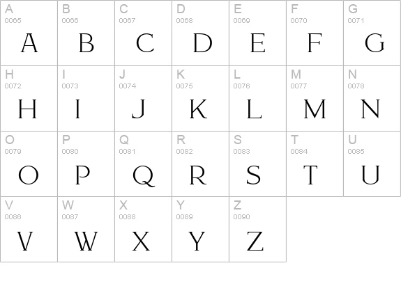 SchillerAntiquaLight uppercase A-Z preview