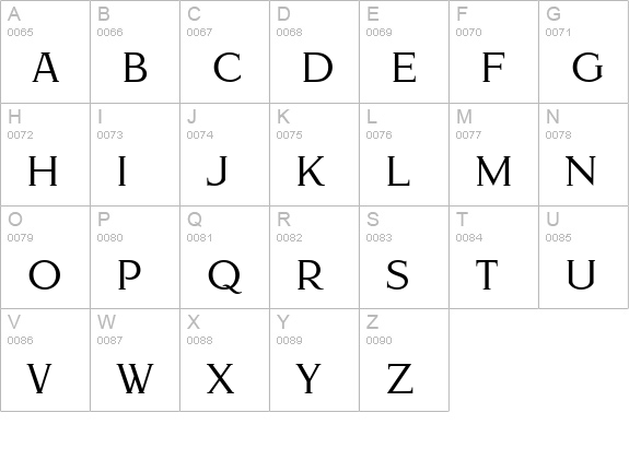 SchillerAntiquaMedium uppercase A-Z preview