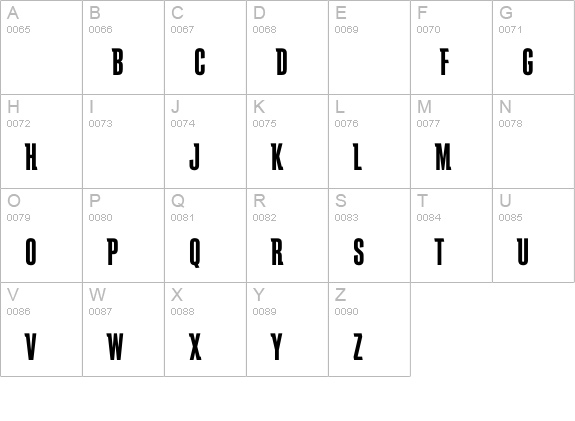 SchindlerBold uppercase A-Z preview