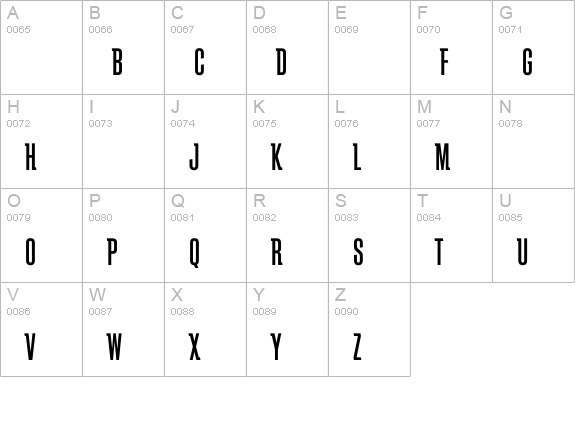 SchindlerMedium uppercase A-Z preview