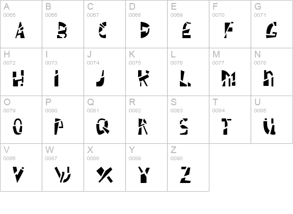 Schizm uppercase A-Z preview