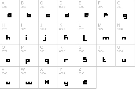 Schleepy uppercase A-Z preview