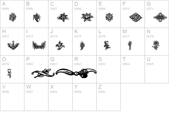 Schluss-Vignetten uppercase A-Z preview