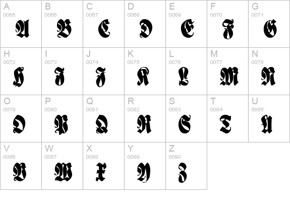Schmale Anzeigenschrift uppercase A-Z preview