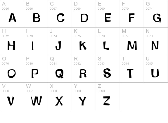 Schmelvetica uppercase A-Z preview