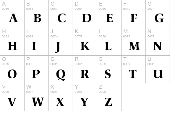 Schneider-Antiqua R uppercase A-Z preview