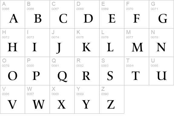 Schneider-Antiqua Regular uppercase A-Z preview