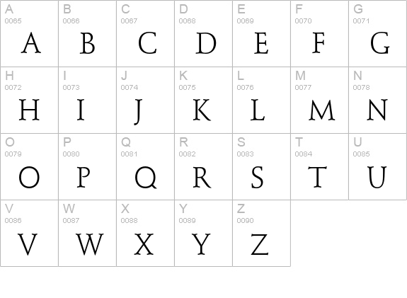 Schneidler uppercase A-Z preview