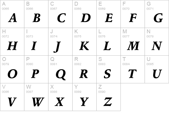 Schneidler Black Italic uppercase A-Z preview