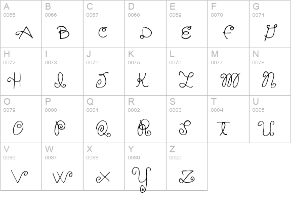 Schnookums uppercase A-Z preview
