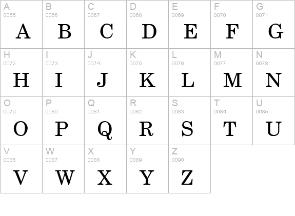 Schoolbook Regular uppercase A-Z preview