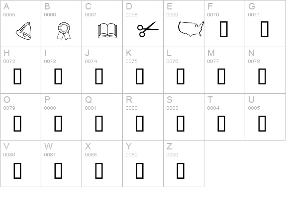 SCHOOLdaze Sample uppercase A-Z preview