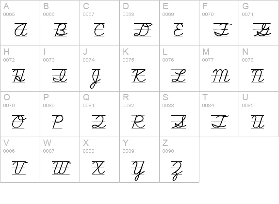 SchoolScriptDashed uppercase A-Z preview