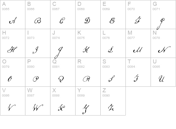 SchoonerScript uppercase A-Z preview