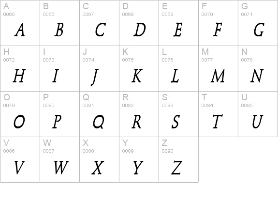 Schroeder Condensed Bold Italic uppercase A-Z preview