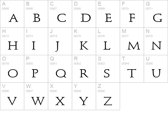 Schroeder Wide Normal uppercase A-Z preview
