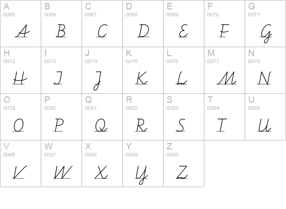 SchulschriftA-L1 uppercase A-Z preview