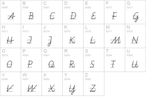SchulschriftA-L2 uppercase A-Z preview