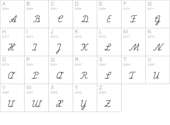 SchulschriftB uppercase A-Z preview