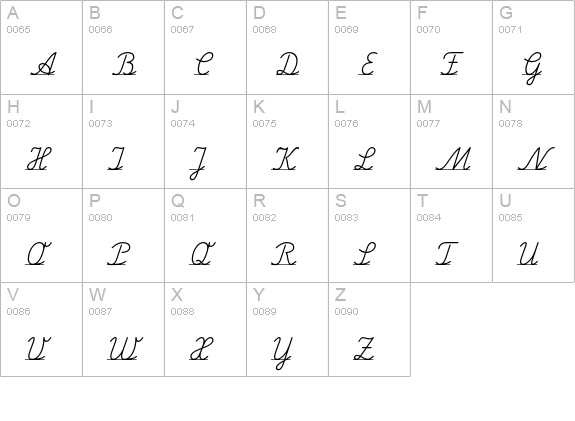 SchulschriftB-L1 uppercase A-Z preview