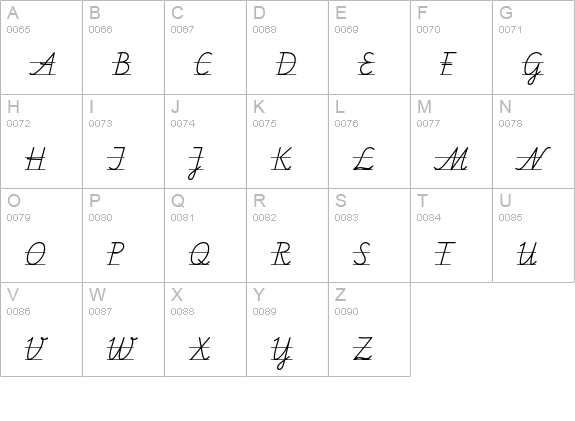 SchulschriftC-L2 uppercase A-Z preview