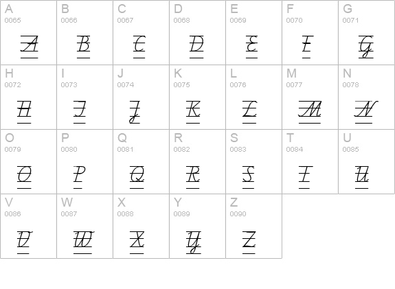 SchulschriftCL4 uppercase A-Z preview