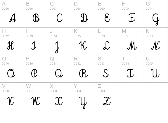 Schuschri 69-0 uppercase A-Z preview