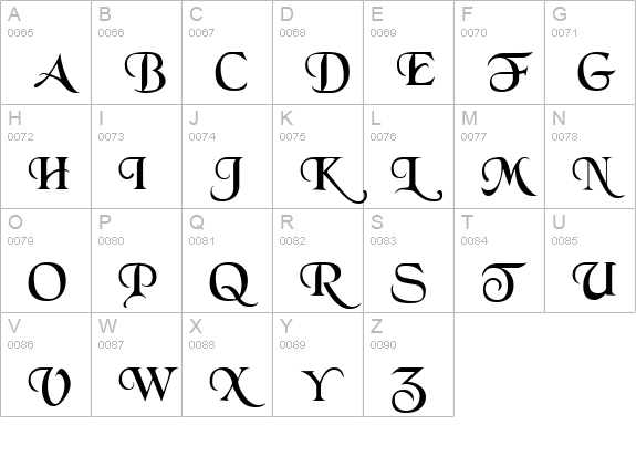 Schwarzwald Regular uppercase A-Z preview