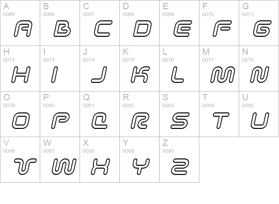 Sci Fied Outline Italic uppercase A-Z preview