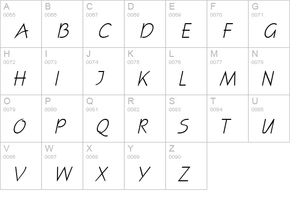 Scogin Italic uppercase A-Z preview