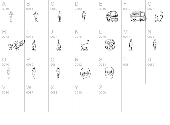 ScooBats uppercase A-Z preview