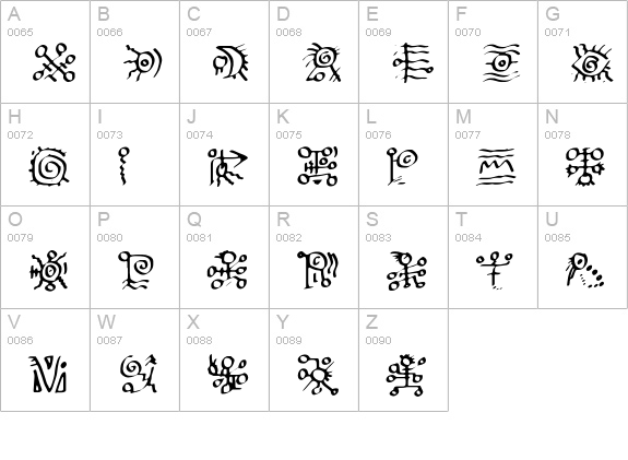 ScorpioTribal uppercase A-Z preview