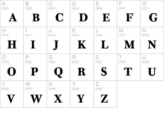 Scotch-TextBlack uppercase A-Z preview