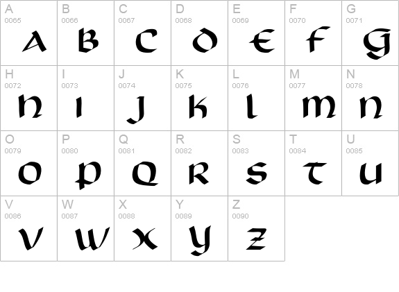 ScotfordUncial uppercase A-Z preview